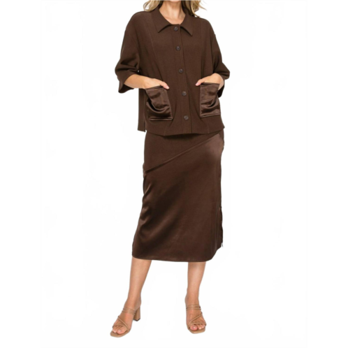 Joh keira midi skirt in umber