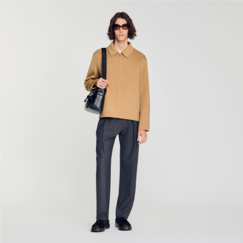Sandro double-faced wool zip-up jacket