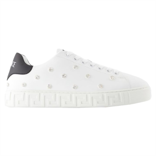 VERSACE sneakers - - leather - white