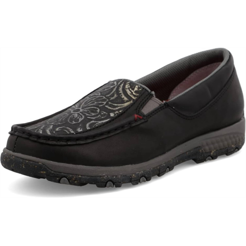 TWISTED X womens slip on driving moc shoes in black