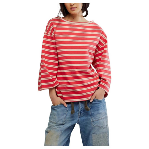 Free People we the free cest la vie tee in red combo