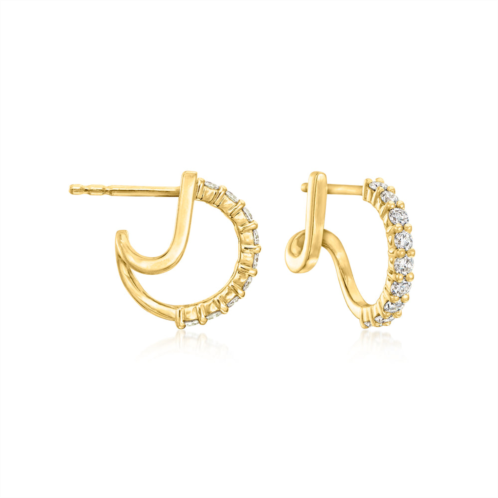 Ross-Simons lab-grown diamond double-hoop earrings in 18kt gold over sterling