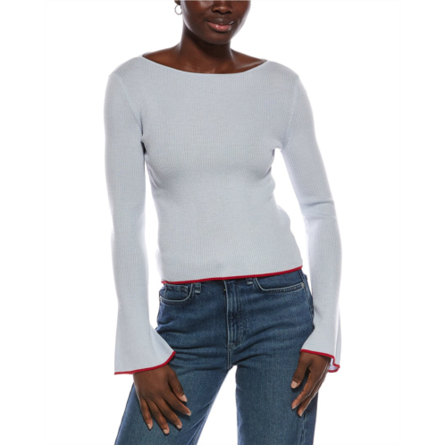 Madewell elory merino wool & silk-blend femme sleeve top