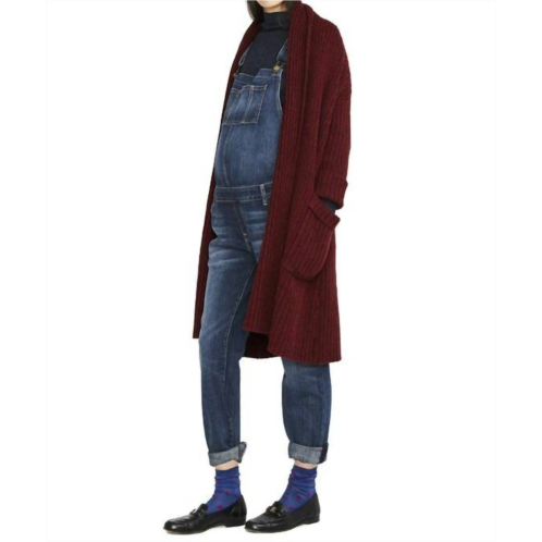 Hatch chunky wool cardigan in preserve maroon