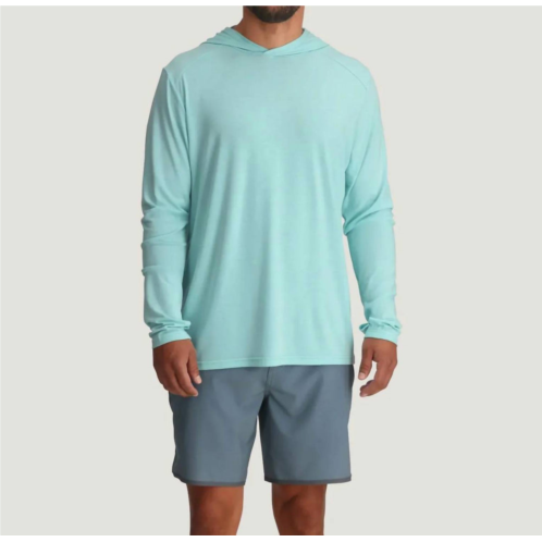 FREE FLY bamboo shade hoody in heather bahama blue