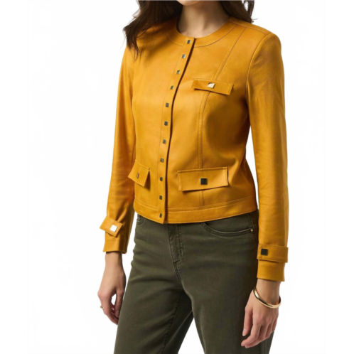 Joseph Ribkoff long sleeve faux suede jacket in medallion