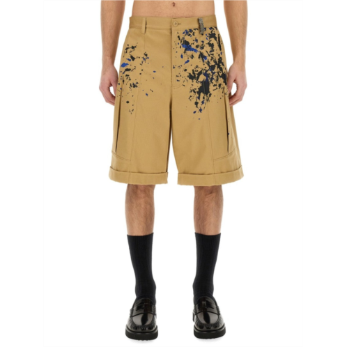 Moschino bermuda cargo shorts with unique splatter print design