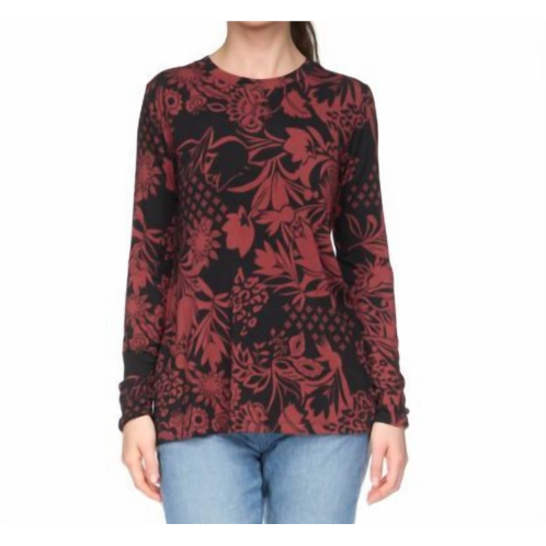 Johnny Was anie favorite long sleeve crew neck tee in lola deep