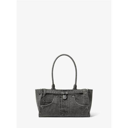 Michael Kors hamilton moderne small washed denim satchel
