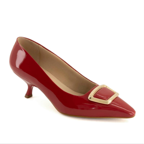 Andrea womens low heel pump in red