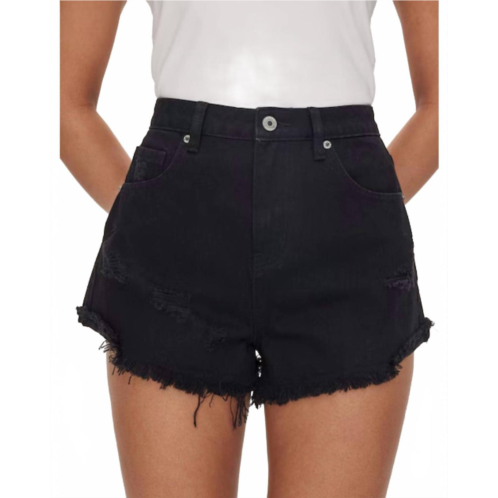 KanCan baylee denim shorts in black