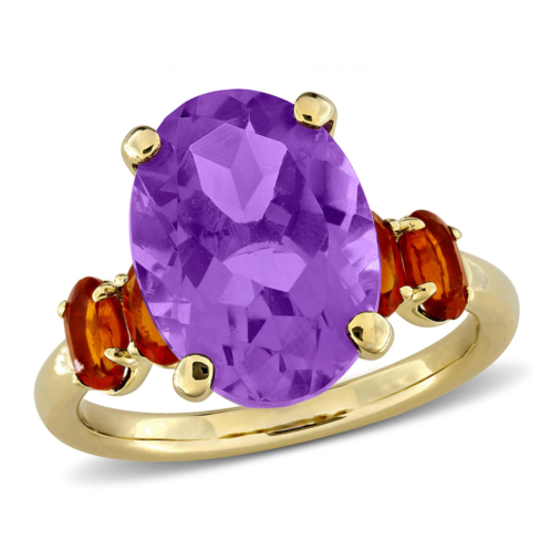 mimi & max 6ct tgw amethyst madeira citrine cocktail ring in yellow plated sterling silver