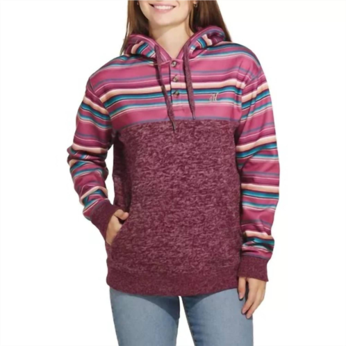 HOOEY jimmy serape hoodie in maroon serape