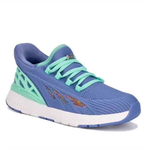 DREW womens halo step in walking shoes in blue mesh combo