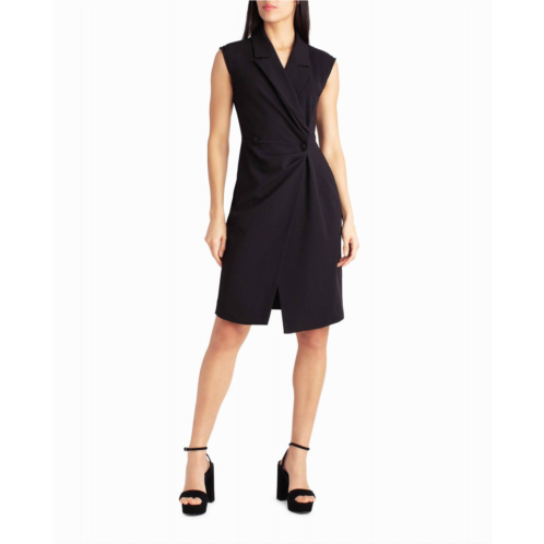 Nicole Miller vivienne crepe sleeveless coat dress in very black