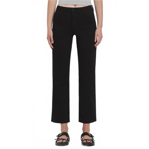VERVET BY FLYING MONKEY high rise ankle straight jeans in jet black