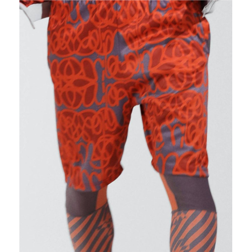 The Athletic Side Of Us print shorts in tasou orange /gray