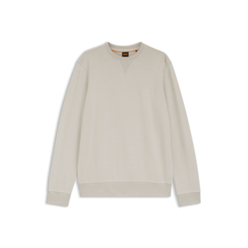BOSS logo-patch sweatshirt in cotton terry