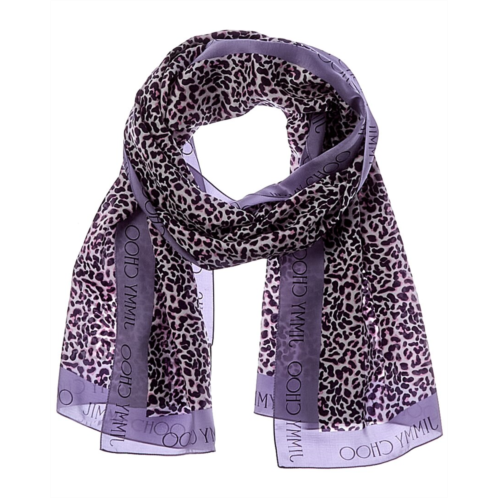 Jimmy Choo logo silk scarf