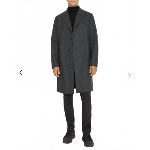 Theory monroe wool melton coat in grey melange