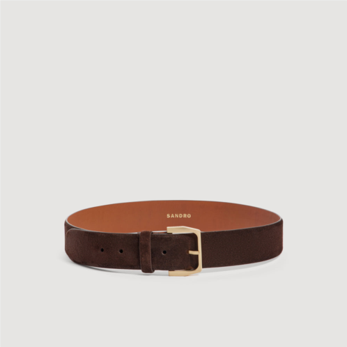 Sandro wide suede belt