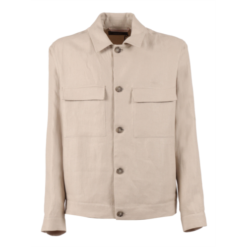 PESERICO boxy linen button down jacket
