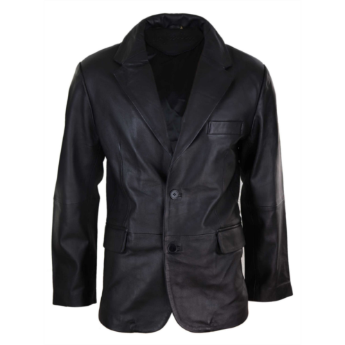 TruClothing classic leather 2 button blazer vintage