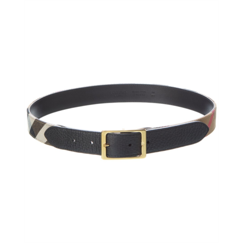 Burberry check canvas & leather belt