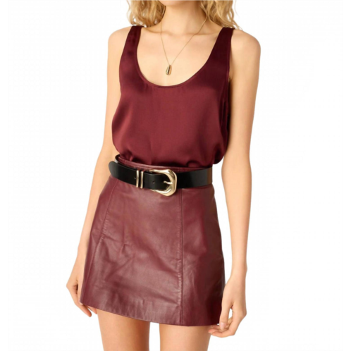 Cami NYC cillian genuine leather mini skirt in syrah