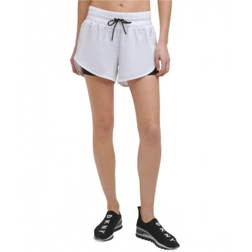 DKNY sport dolphin hem shorts in white