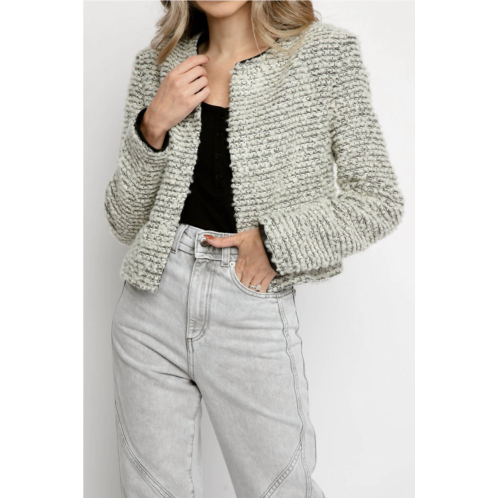 IRO ledisi crop long sleeve jacket in black and white