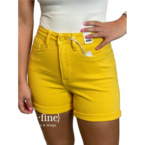 Judy Blue tummy control shorts in regular & curvy in yellow