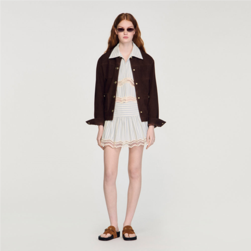 Sandro striped cotton skort