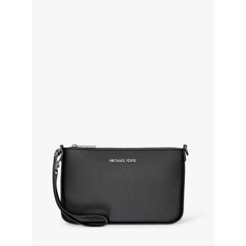Michael Kors Outlet jet set small pebbled leather convertible wristlet
