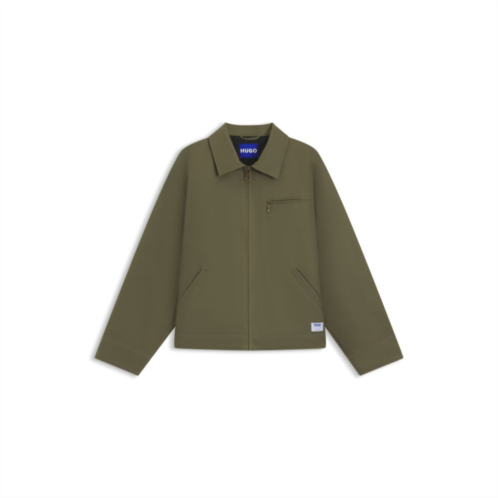 HUGO regular-fit jacket in lightly padded cotton canvas