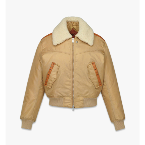 Mcm aviator jacket in shearling and econyl
