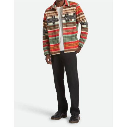 Brixton bowery arctic stretch fleece jacket in orange multi