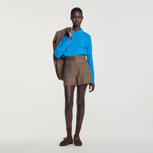 Sandro check wool shorts