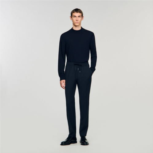 Sandro elasticated straight-leg trousers