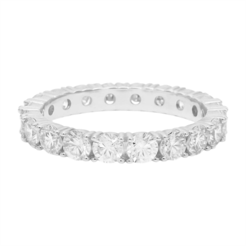 Allyanna Gifts womens moissanite eternity band ring in sterling silver