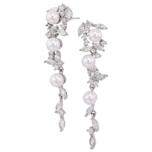 SAVVY CIE JEWELS cascading faux pearls earrings