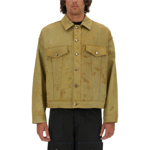 Msgm denim jacket dyed in tea