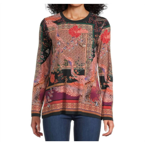 Johnny Was janie favorite long sleeve crew neck tee in deponio