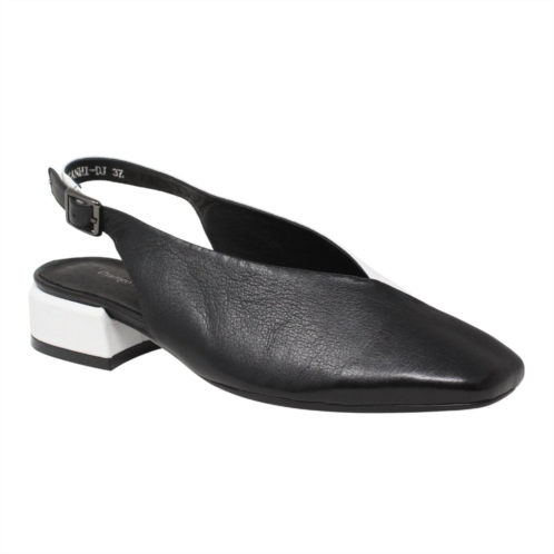 Django & Juliette vanhiwomens vanhi duo-tone leather slingback shoes in black/white