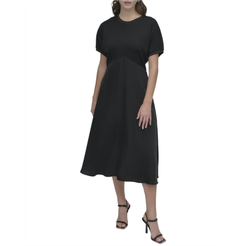 DKNY mix media dolman dress