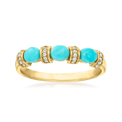 Canaria Fine Jewelry Canaria turquoise ring with diamond accents in 10kt yellow gold