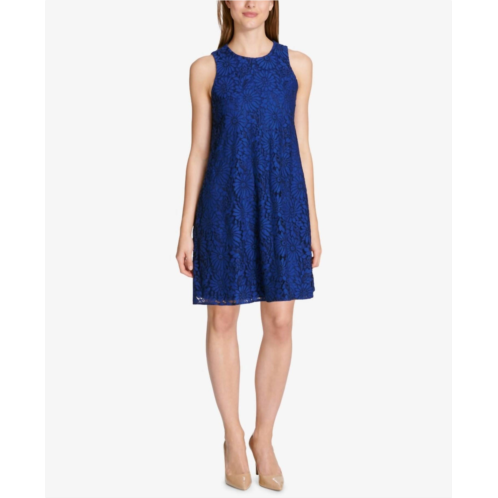 Tommy Hilfiger womens lace shift dress in blue
