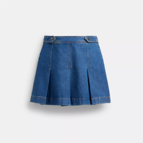 Coach Outlet denim pleated skirt