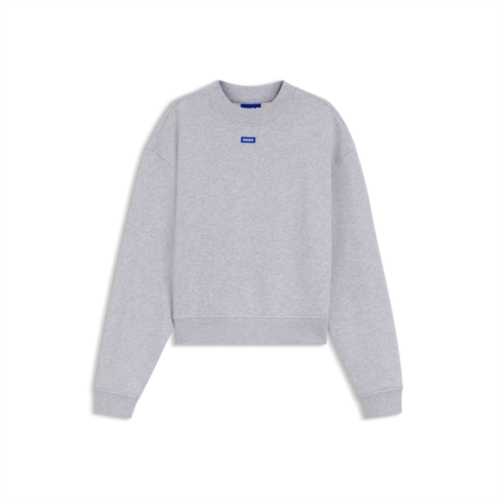HUGO cotton-terry sweatshirt with logo badge