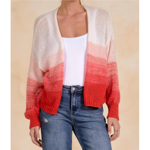 ELAN agape love sweater top in red ombre